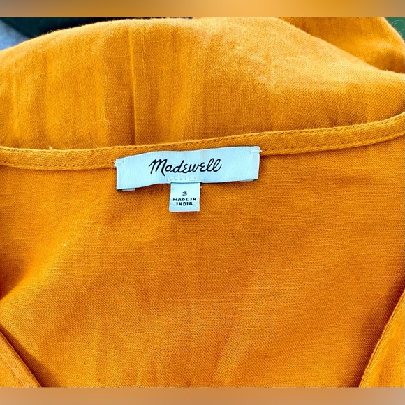 Madewell | Linen Blend | Embroidered Sleeve Popover Dress | Caramel | Women’s S - Picture 6 of 8